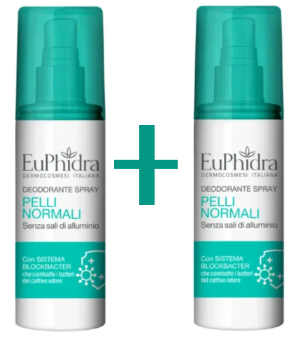 EUPHIDRA DEODORANTE SPRAY PELLI NORMALI 2 FLACONI DA 100ML